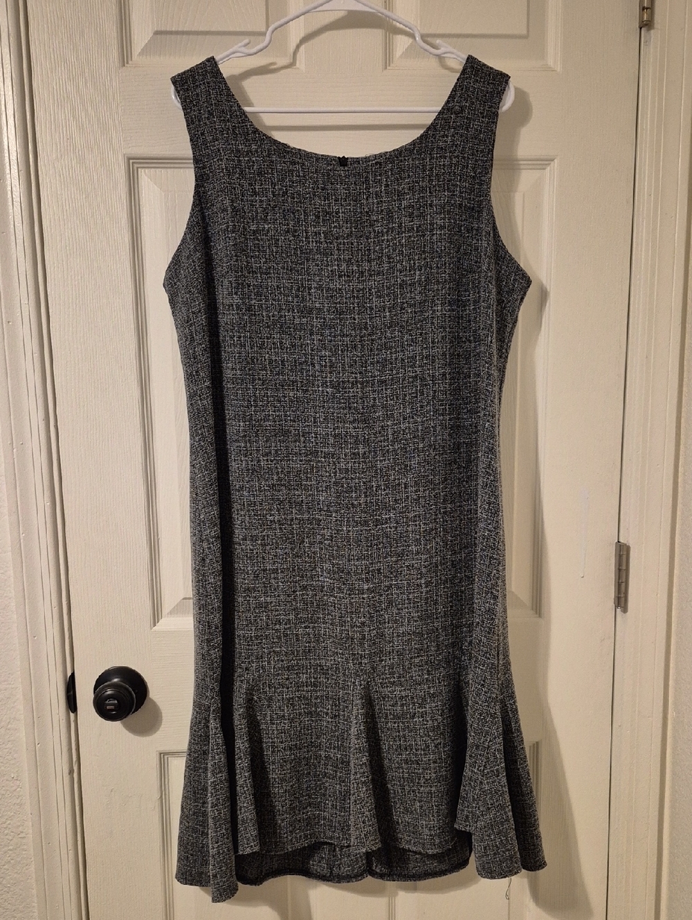 Danny & Nicole Gray Tweed-Style Sleeveless Midi Dress